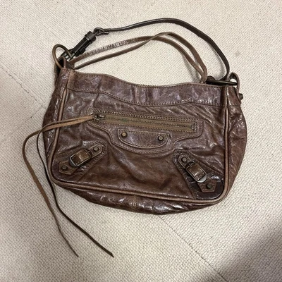 Auténtico bolso de hombro Balenciaga gigante de cuero marrón cadera para mujer de Japón RIN Foto 1 de 4