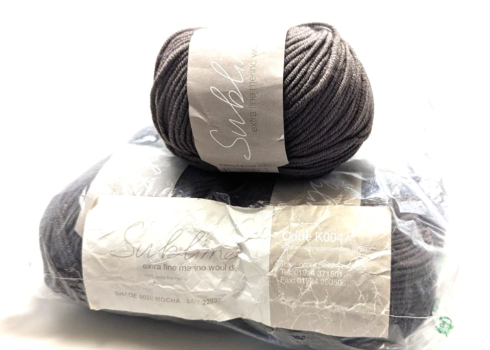 10 matched hanks Sublime Extra Fine Merino DK Mocha 0020 Worsted Weight PS - Image 1 of 2