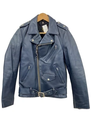 Schott Double Riders Leather Jacket Women’s 34 Navy - Image 1 of 4