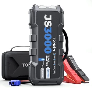 Arrancador de salto de batería de automóvil portátil genuino TOPDON JS3000 con cable de puente de mango - Imagen 1 de 8
