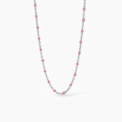Girocollo Bimba Argento 925 Rodiato con Smalto Rosa | CANDY 553557 - Immagine 1 di 2