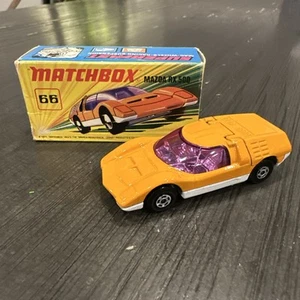 Matchbox 66 Mazda RX500 in orange/white 5 spoke wheels With Box - Picture 1 of 10