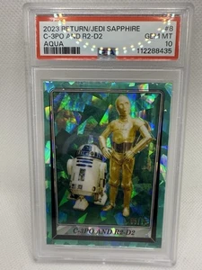 2023 Sapphire Star Wars Return the Jedi R2-D2 C-3PO #8 PSA 10 TRADING CARD AQUA - Picture 1 of 7