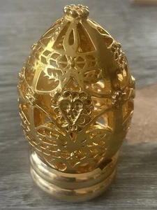 🔥1988 Vintage Tono Oro Franklin Mint Tesoro delle Uova Filigrana Solo Uovo di Pasqua - Foto 1 di 10