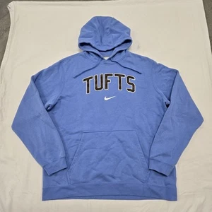 Herren XL Nike Tufts University Blau Fleece Hoodie Center Swoosh Sweatshirt - Bild 1 von 7