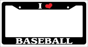 Black License Plate Frame "I Heart Baseball" Auto Accessory Novelty - Picture 1 of 1