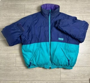 Vintage 90’s Nylon Ski Jacket CB Sports Blue/purple Mens XXL Reversible - Picture 1 of 16