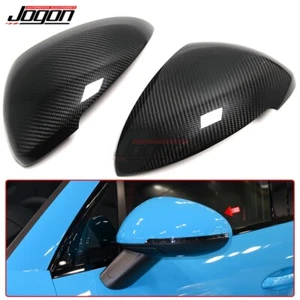 Pair Carbon Side Rearview Mirror Caps Cover For Porsche Macan S GTS 2014-2023 - Picture 1 of 9