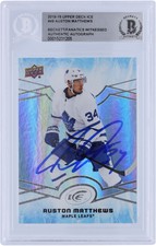 Autographed Auston Matthews Maple Leafs Hockey Slabbed Card