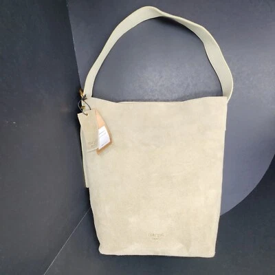 Margot水桶包女式薄荷绿色麂皮绒Kaye手提包单肩包柔和全新158美元 — 第 1/4 张图片