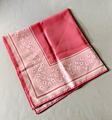 Винтажный VERA Neumann Японии розовый цветочный 22 x 22 в 100% ацетат шарф Бесплатная доставка - Изображение 1 из 4