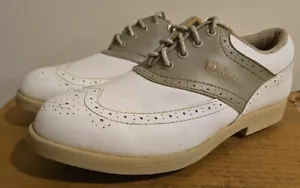 Zapatos de golf Wilson para hombre talla 8 marrón blanco silla de montar talla 8 - Imagen 1 de 8