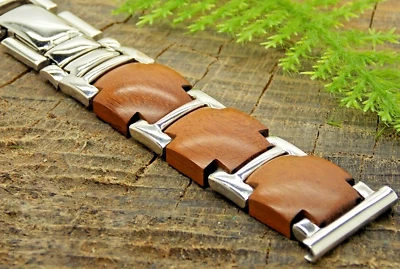 Kestenmade Woodland винтажный 19 мм бабочка Clsp золото заполненное часы группы новый из старых запасов 1950-х - Изображение 1 из 4