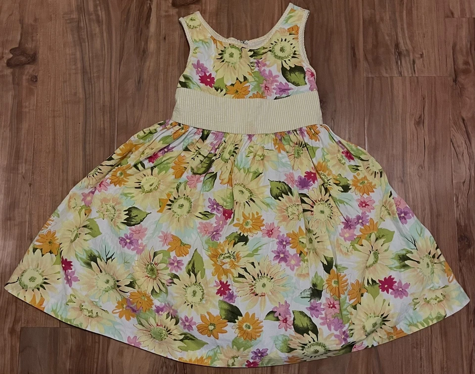 Vestido Polly & Friends Niñas Amarillo Floral Algodón Forrado Crinolina Talla 4 Foto 1 de 3