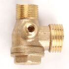 3 Port Brass Air Compressor Male Threaded Check Valve Tube Connector Tools New
