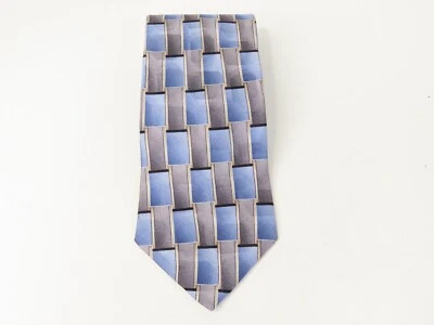 The Savile Row Co. Men's Plaid Neck Tie Purple and Grey 58" - Image 1 of 4