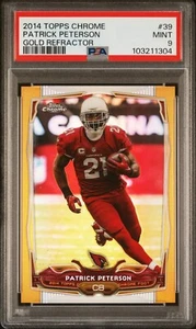2014 TOPPS CHROME PATRICK PETERSON GOLD REFRACTOR #/50 #39 PSA 9 MINT POP 1 - Picture 1 of 2