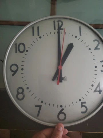 Vintage Antique 1962 Standard Electric 13" School Office Factory Wall Clock Cover