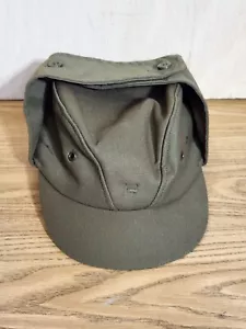 VTG 1989 Tonak Nasavrky Military Flap Hat Cap Vol 53 Czech Army Green Drab Olive - Picture 1 of 6