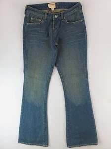 Vintage Abercrombie Fitch Jean Womens 2 Blue Flared Boot Low Rise Y2K Dirty Wash - Picture 1 of 13