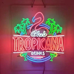 Letrero de luz de neón para beber cerveza Tropicana vidrio hombre cueva pared tienda 24"x20" - Imagen 1 de 1