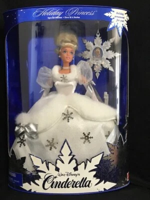 迪士尼灰姑娘假日公主金发芭比娃娃 1996 16090 全新带盒 — 第 1/2 张图片