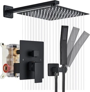 Votamuta Shower Faucet Set Matte Black Shower System,Shower Faucet with 10 Inch - Picture 1 of 10