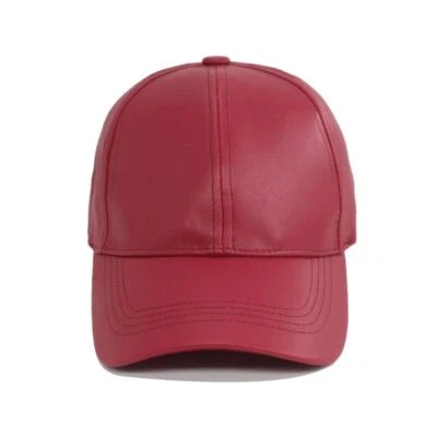 Faux Leather Baseball Caps - Casquette Snapback Hats Men Fashion Headwear 1pc Se - Image 1 of 4