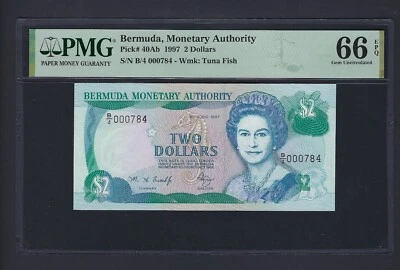 Bermuda 2 Dollars 1997 P40Ab N000784 Uncirculated Grade 66 - Image 1 of 2