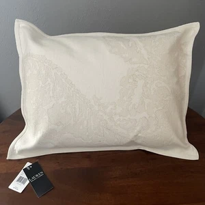 Neu mit Etikett Ralph Lauren Allie bestickt dekoratives Überwurfkissen cremefarben 15x20 $ 170 unverbindliche Preisempfehlung des Herstellers - Bild 1 von 9