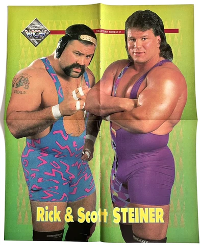 THE STEINER BROTHERS scott RICK double sided 16.5"x 20.75" WCW wrestling Poster Cover