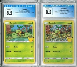 Turtwig Confetti Holo CGC 8,5 Casi nuevo/Mt+ McDonald's Pokémon 2021 4/25 + Estándar - Imagen 1 de 2