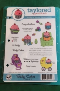 Taylored Expressions Rubber Stamps: " Baby Cakes " Cupcakes EUC!  - Picture 1 of 2