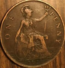 1927 UK GB GREAT BRITAIN ONE PENNY COIN