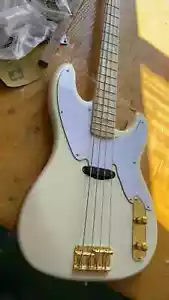 Bajo Eléctrico Cuello y Diapasón de Arce Herrajes Dorados Madera Maciza Calidad - Imagen 1 de 4