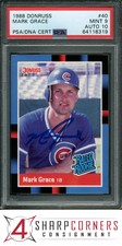 1988 DONRUSS #40 MARK GRACE RC CUBS PSA 9 DNA AUTO 10 B3551688-319