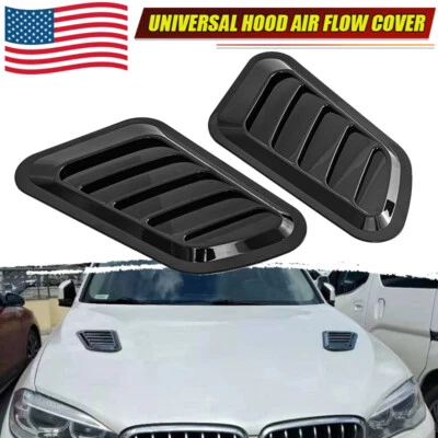 2pcs Universal Car Hood Bonnet Vent Air Flow Intake Scoop Side Fender Decor US - Image 1 of 4