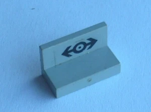 LEGO Light Gray Panel 1x2x1 Train Logo Black Inside Sticker 4865pb021 Set 4564  - Picture 1 of 1