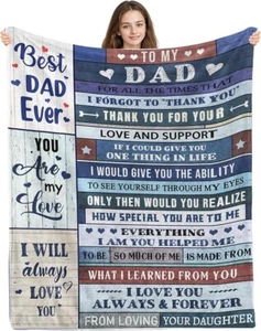 Dad Gifts Blanket 60" X 50"Dad Birthday Gifts from Daughter Son Daddy Gifts - Picture 1 of 6