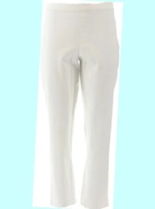 Pantalones elásticos hasta el tobillo Isaac Mizrahi blancos brillantes 24/7 A302696 talla grande 26W - Imagen 1 de 1