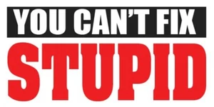 You Can't Fix Stupid 1"x 2" Sticker Decal Helmet Work, Home , Business - Picture 1 of 2