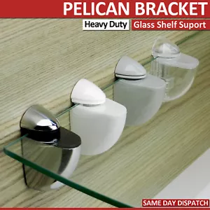 2x SOPORTE DE ESTANTERÍA DE VIDRIO CROMO NÍQUEL AJUSTABLE SOPORTE PELÍCANO MEDIO 2-20 mm - Imagen 1 de 18