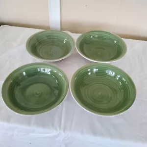 Royal Norfolk Grün Wirbel Steinzeug Suppe/Müslischalen 4er Set - Bild 1 von 4
