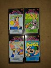4 90's Superstar Cartoons VHS Bugs Bunny, Woody Woodpecker, Popeye ,Little Lulu