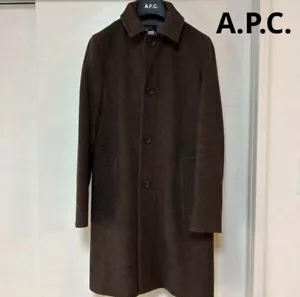 A.P.C. Women's Wool Coat Brown Alpaca Size S JAPAN USED - Picture 1 of 17