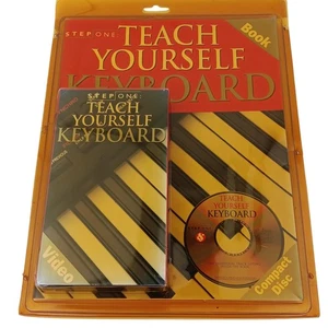 Vintage Teach Yourself Keyboard Step One Book CD VHS Amsco 2000 New Sealed Set - Picture 1 of 10