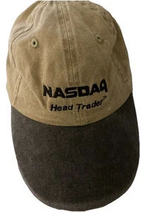 Vintage NASDAQ Head Trader Baseball Cap/Mütze • Messingschnalle + Lederriemen • OS - Bild 1 von 10