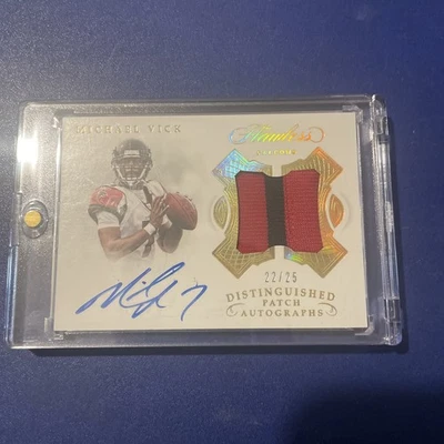 2018 Flawless Distinguished Patch Auto Michael Vick 22/25 Player Worn - Image 1 of 4