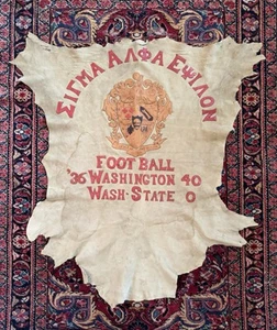 1936 College Football Commemorative, UW vs WSU, Fraternity Hide. Go Huskies! - Picture 1 of 11