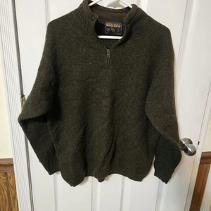 Woolrich Shetland Wool Quarter Zip Herren L Pullover Sweater Vintage Grün Outdoor - Bild 1 von 14